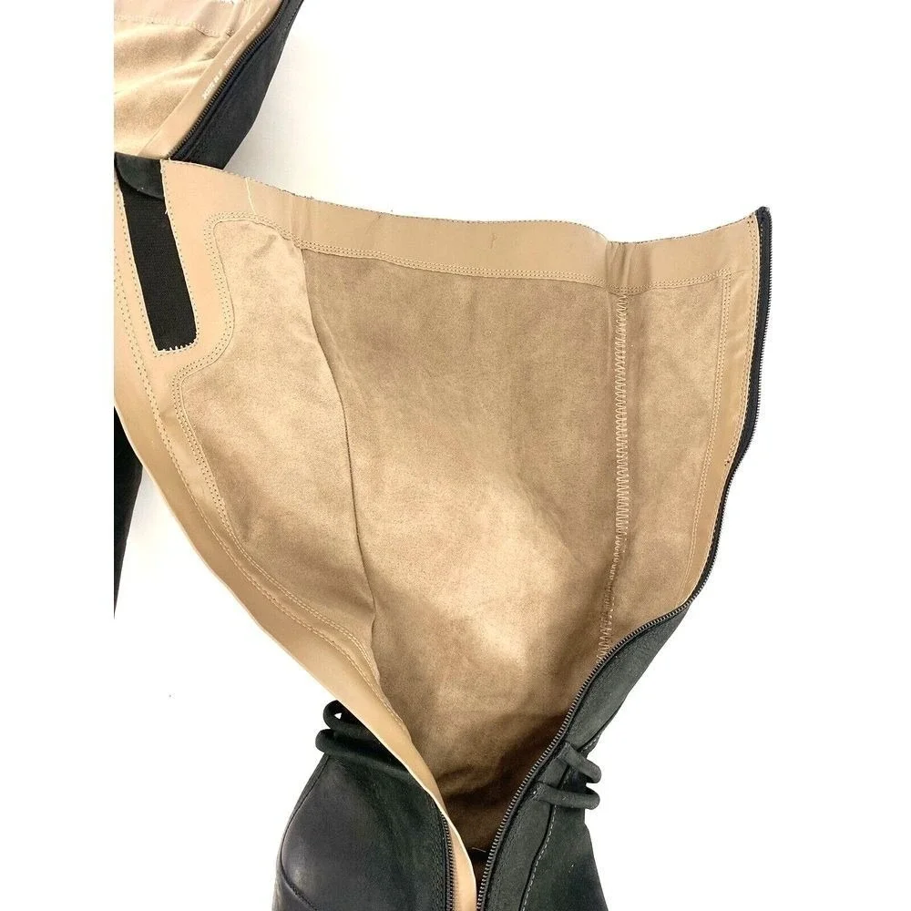 Ecco Tall Boots Nephi Zip‎ Black Suede Leather Womens 37 6/6.5 - Picture 9 of 16